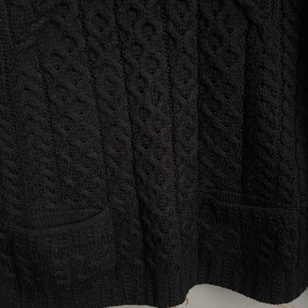 Carraig Donn Irish Cable Knit Fisherman Sweater Size XL Chunky Merino Wool - Picture 5 of 9